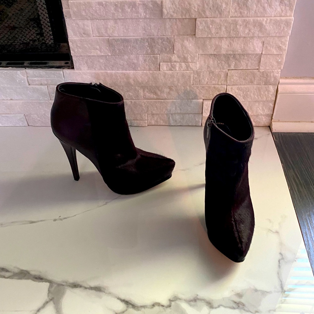 Dark blood burgundy bootie